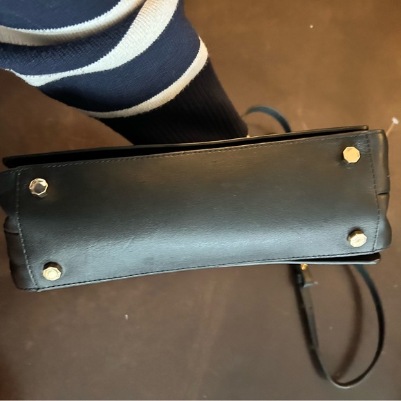 Luana Italy- mini satchel 100% leather purse in Ebony with brass hardware - Picture 10 of 15